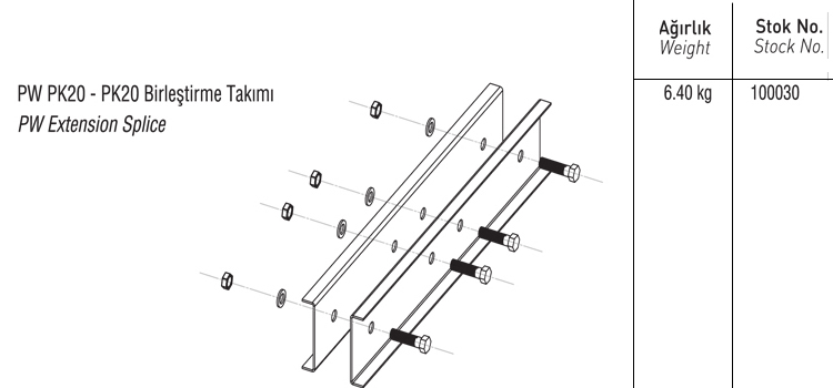 PW PK20 BİRLEŞTİRME ELEMANI