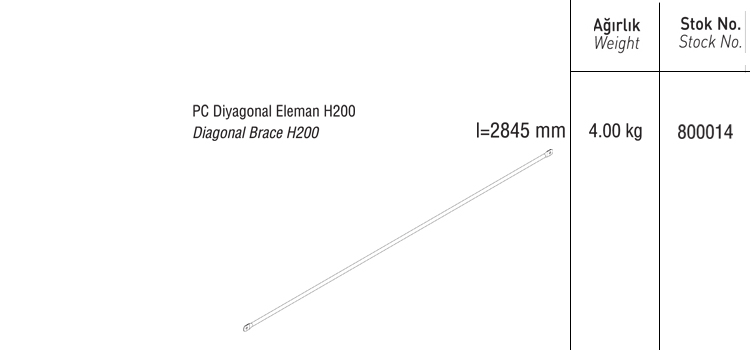 PC DİYAGONAL ELEMAN H200