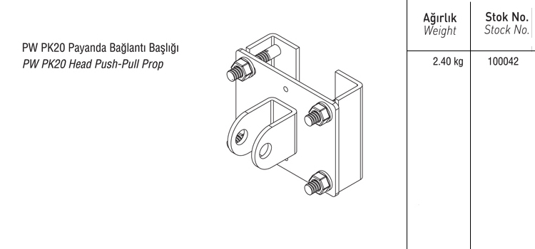 PW PK20 PAYANDA BAĞLANTI BAŞLIĞI
