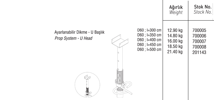 AYARLANABİLİR DİKME U BAŞLIK