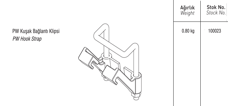 PW KUŞAK BAĞLANTI KLİPSİ