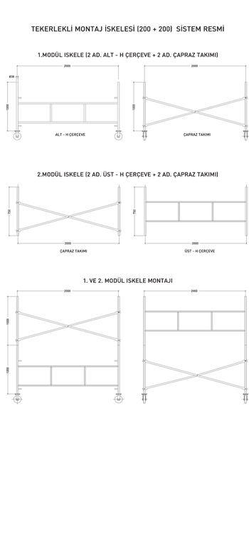 TEKERLEKLİ MONTAJ İSKELESİ