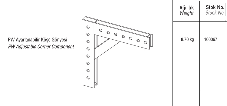 PW AYARLANABİLİR KÖŞE BAĞLANTI GÖNYESİ