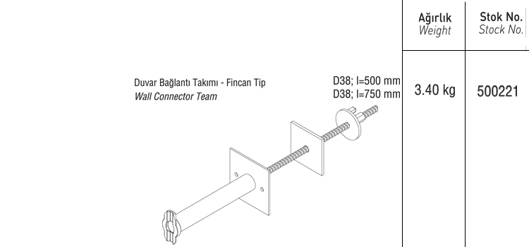 DUVAR BAĞLANTI TAKIMI FİNCAN TİP