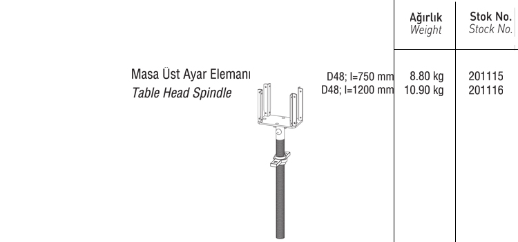 MASA ÜST AYAR ELEMANI