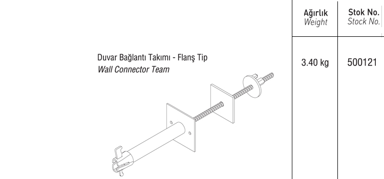 DUVAR BAĞLANTI TAKIMI FLANŞ TİP