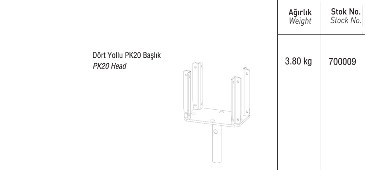 DÖRT YOLLU PK20 BAŞLIK