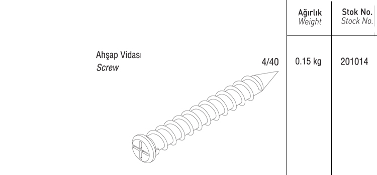 AHŞAP VİDASI